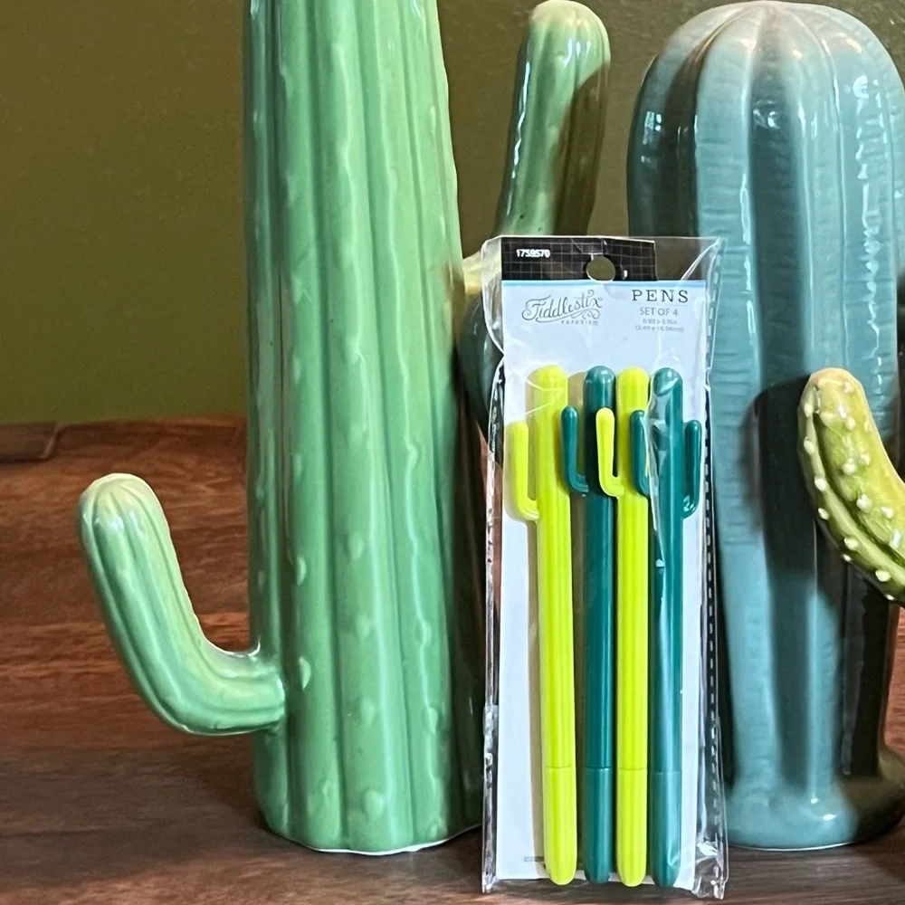 Fiddlestix CACTUS Botanical Pen Set Black Ink Fine Tip